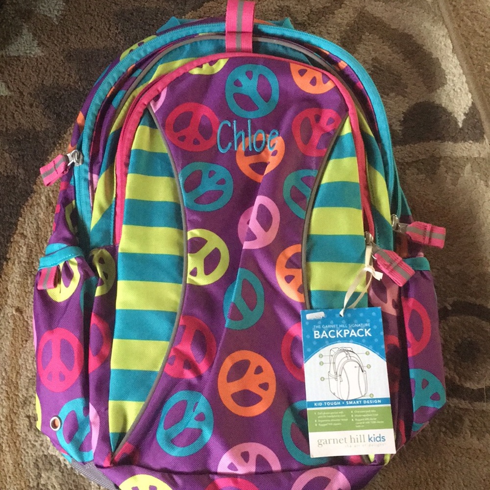 Chloe peace sign kids backpack